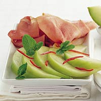 Gemarineerde meloen met ham recept
