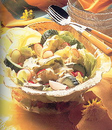 Meloen-komkommer salade met een roquefortdressing recept ...