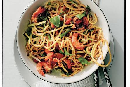 Spaghetti met garnalen & mexicaanse peper