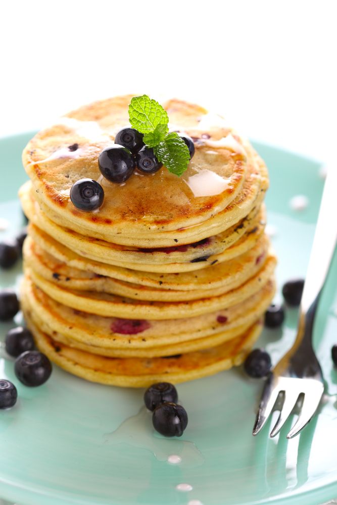 Recept 'pancakes met blauwe bessen'