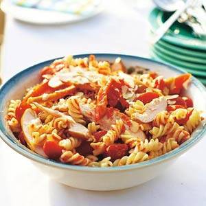 Rode pastasalade recept