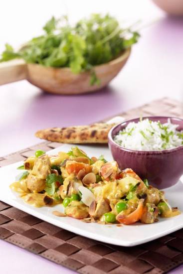 Aubergine, champignon curry recept