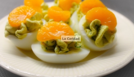 Gevulde eieren met mandarijn partjes recept