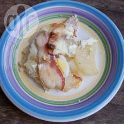 Ovenschotel met aardappel, ei en spek recept