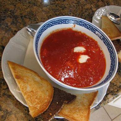 Pittige tomaten/paprika soep recept