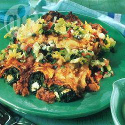 Enchilada's met spinazie en gehakt recept