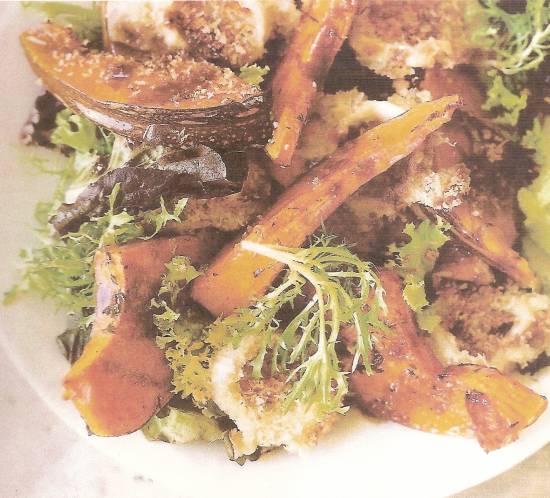 Warme pompoen-geitenkaas-salade recept
