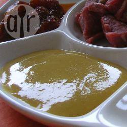 Rundvlees fondue met kerrie en mosterd saus recept