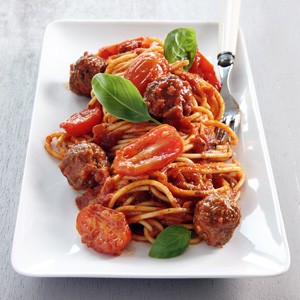 Spaghetti con polpette e pomodorini recept