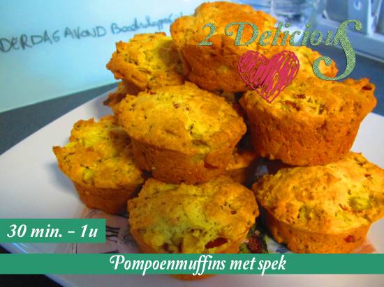 Pompoenmuffins met spek recept