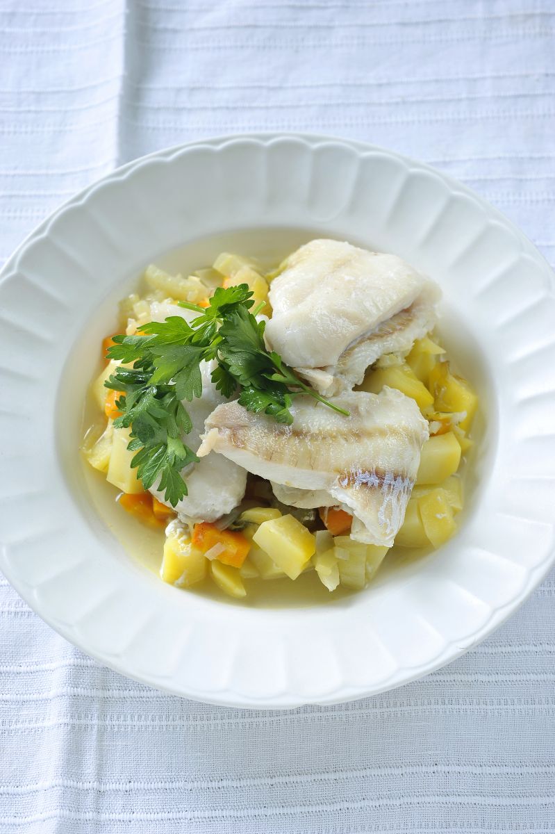 Recept 'snel stoofpotje met groenten en vis'