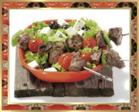 Griekse souvlaki met salade recept