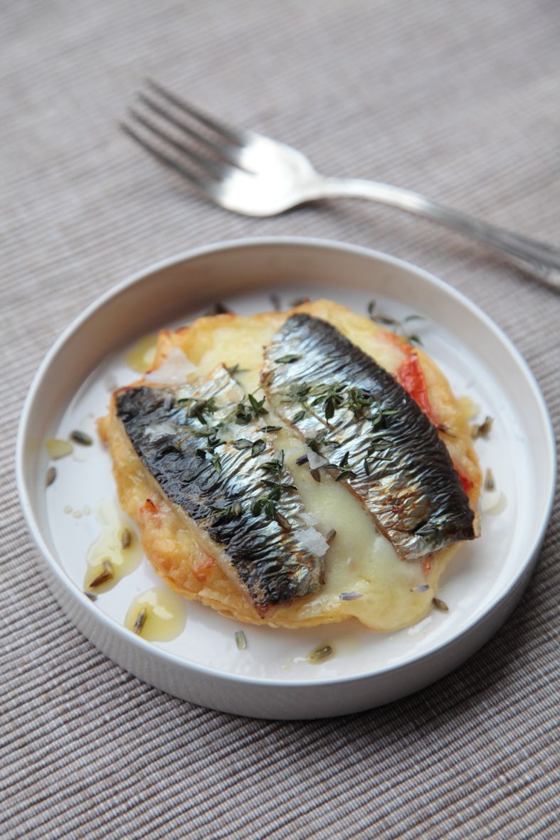 Recept 'taartje met sardines'