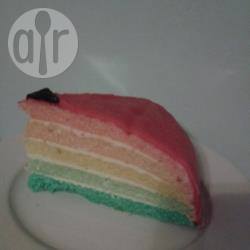 Rainbow moustache cake recept