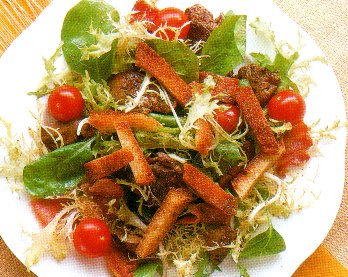Salade met kippenlever recept