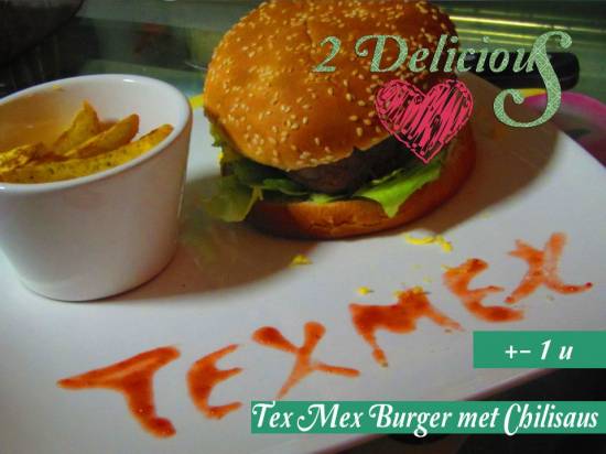Tex-mex burger met chilisaus recept