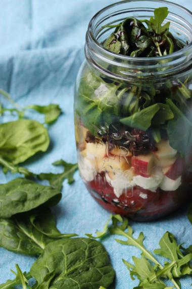 Recept 'salade geitenkaas in a jar'
