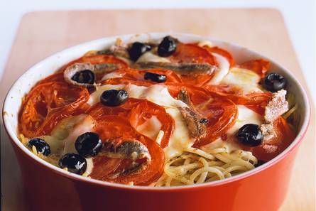 Spaghetti met mozzarella