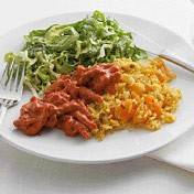 Varkensvlees tandoori met abrikozenrijst en salade recept ...