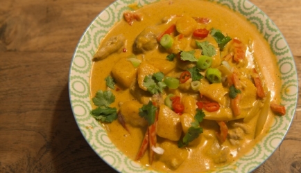 Thaise kip pompoen red curry recept