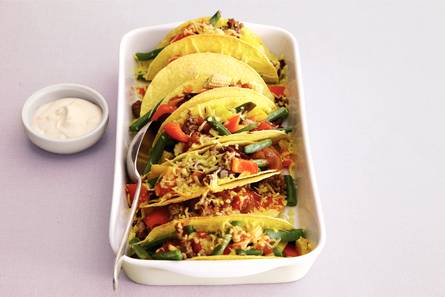 Mexicaanse groente in taco's