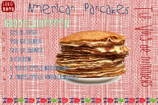 Geillustreerde american pancakes recept