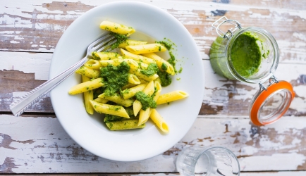 Penne rigate met pesto recept