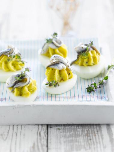 Recept 'opgevulde eieren met ansjovis'