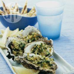 Gegrilde oesters met venkel en spinazie recept
