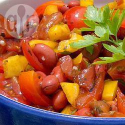 Paprika-bonen salade met balsamico recept
