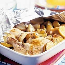 Griekse kip met aardappelen en citroen recept