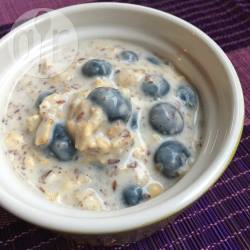 Overnight oats met blauwe bessen recept