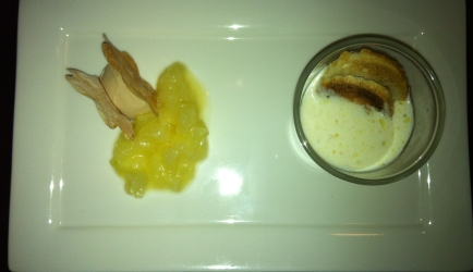 Foie gras met appel en meloen recept