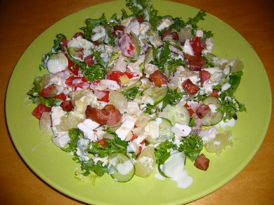 Salade met kip enz. recept