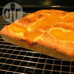 Bruine suiker cake met perziken recept