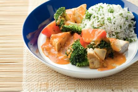 Thaise curry van tofu en broccoli