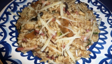 Paddenstoelen risotto met pancetta recept