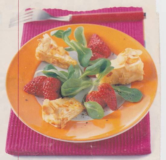 Gegratineerde camembert met aardbeien recept