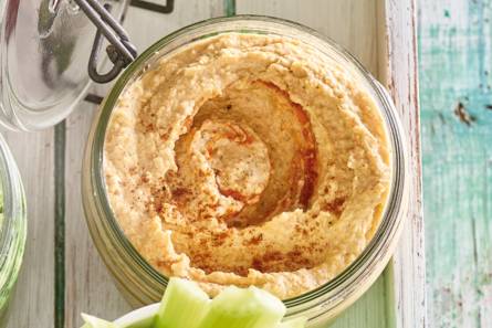 Pittige harissahummus